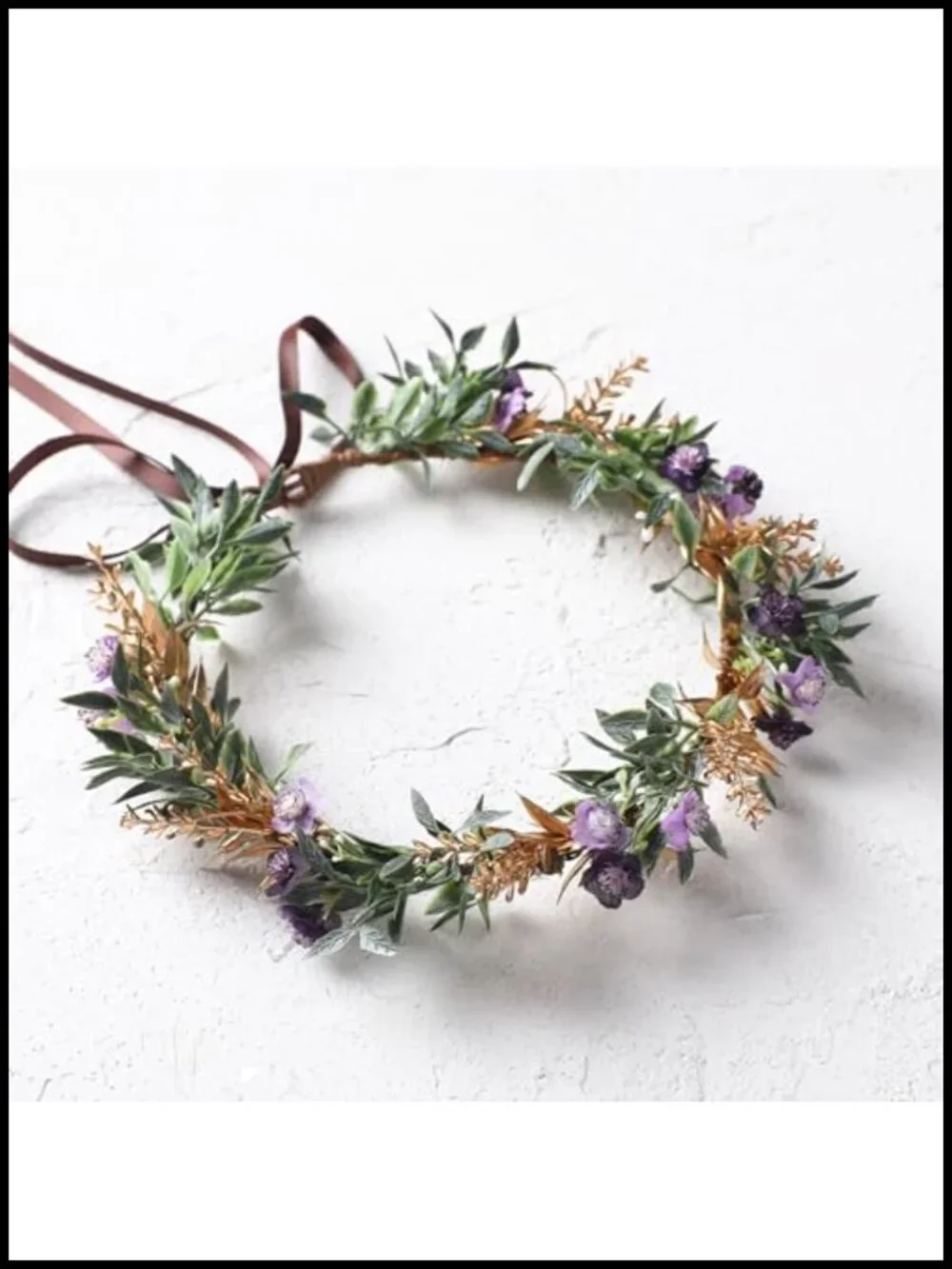 Golden Green Fairy Flower Crown Headband, Floral Circlet for Weddings,